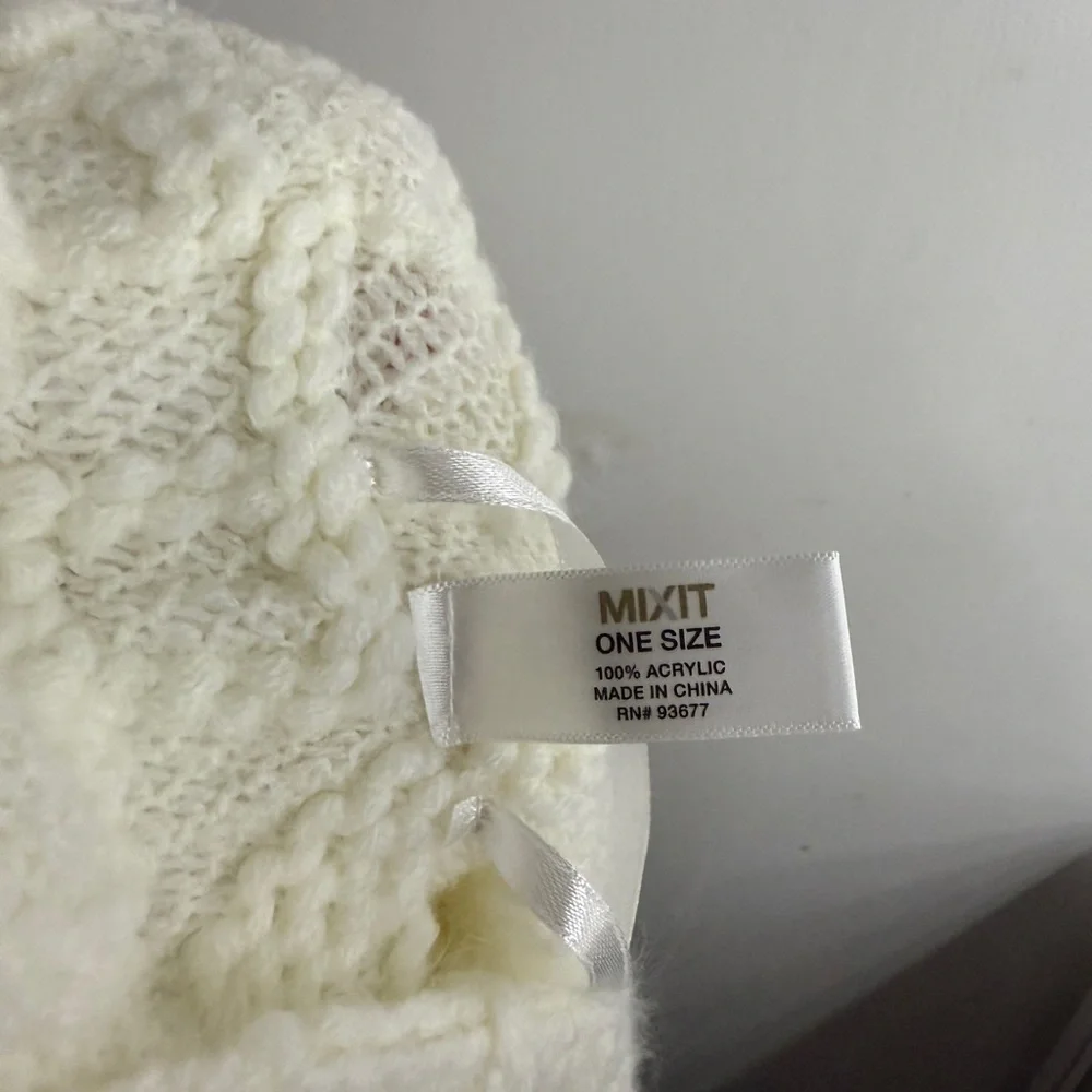 Mixit Kids Cream Knit Poncho - Picture 3 of 4
